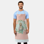 神聖なハートイエスユーカイプラプトゥスフローラ宗教 エプロン (着用した状態)