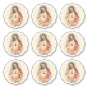 神聖なハートイエズス宗教神聖慈悲ビニール シール (正面)