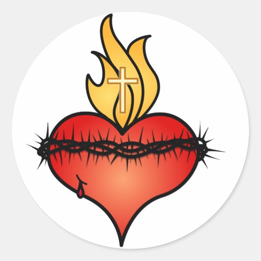 神聖なハートカスタマイズ-  ラウンドシール (正面)