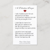 神聖なハートカトリックのバレンタイン宗教祈りの言葉 名刺 (裏面)