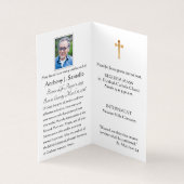 神聖なハートカトリック葬儀の神聖カード 名刺 (内部)