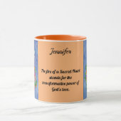 神聖なハートパーソナライズ誕生日ギフトコーヒーカップ マグカップ (中央)