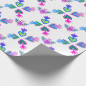 神聖なハートホワイトデコップクラフトギフト ラッピングペーパー (角)