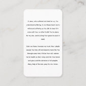 神聖なハート祈りの言葉の病気の祈りの言葉 名刺 (裏面)