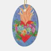 神聖なハート装飾又はクリスマスオーナメント セラミックオーナメント (左)