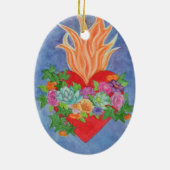 神聖なハート装飾又はクリスマスオーナメント セラミックオーナメント (裏面)