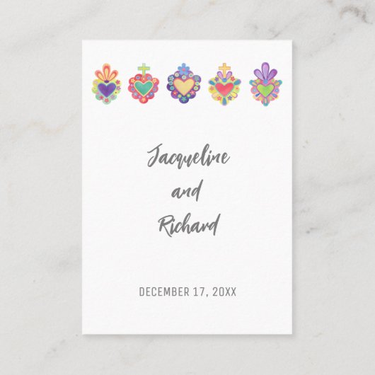 神聖なハート、メキシコのハートエンクロージャカード 名刺 (裏面)