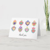 神聖なハート、メキシコフォークありがとう カード (正面)