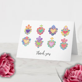 神聖なハート、メキシコフォークありがとう カード