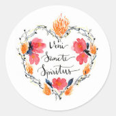 神聖なハート、ヴェニ聖霊、ラウンドステッカー ラウンドシール (正面)