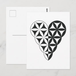 神聖なハート – 生命のハート、デュアルWh/Bl。 ポストカード