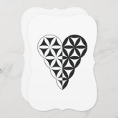 神聖なハート – 生命のハート、デュアルWh/Bl。 招待状 (正面/裏面)