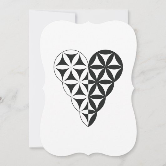 神聖なハート – 生命のハート、デュアルWh/Bl。 招待状 (正面)