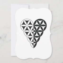 神聖なハート – 生命のハート、デュアルWh/Bl。 招待状