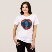 神聖なヒンドゥーの女神カーリー曼荼羅アート - 強力な トライブレンドTシャツ (正面全面)