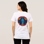神聖なヒンドゥーの女神カーリー曼荼羅アート - 強力な トライブレンドTシャツ (裏面全面)