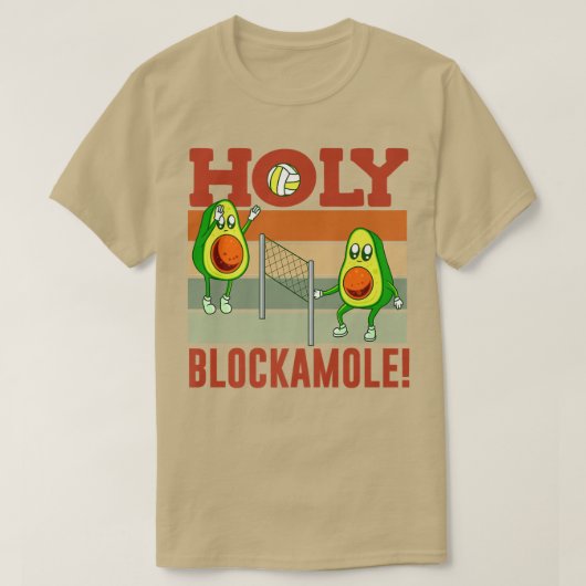 神聖なブロックおもしろいボールバレーボールマッチブロックアボカ Tシャツ (デザイン正面)