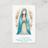 神聖なメアリーウォーターカラーカトリック祈りの言葉カード 名刺 (正面)
