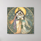 神聖なラダ・クリシュナ キャンバスウォールアート - スピリチュアル キャンバスプリント (正面)