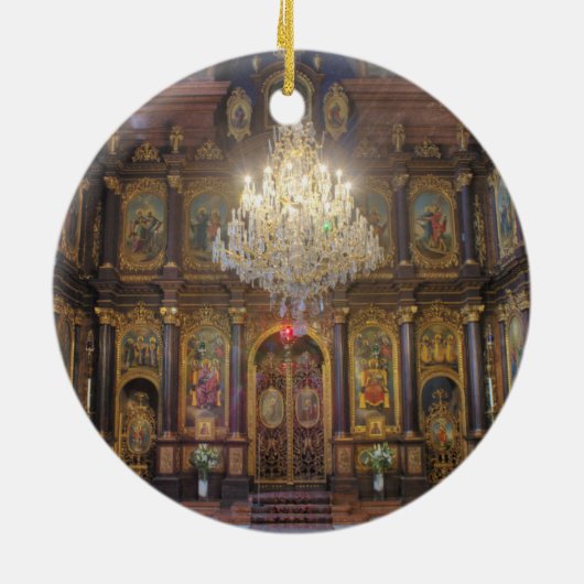 神聖な三位一体ギリシャ正教会ウィーン・オーストリア セラミックオーナメント (裏面)