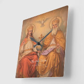 神聖な三位一体 スクエア壁時計 (傾斜)