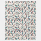 神聖な先住民テキスタイル時代を超えたトライバルドリームキャッチャー フリースブランケット (正面)