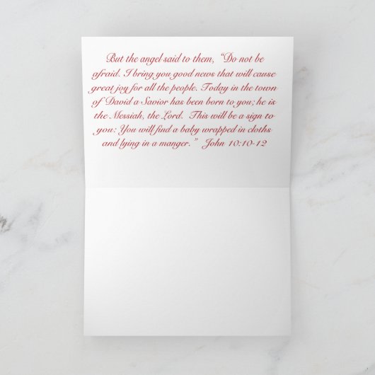 神聖な出生クリスマスカード カード (内部)