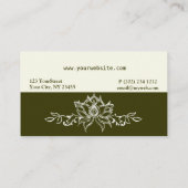 神聖な分割フローラモダン白いレ芸術的ンコン 名刺 (裏面)