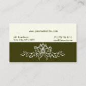 神聖な分割フローラモダン白いレ芸術的ンコン 名刺 (裏面)