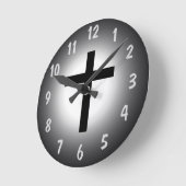 神聖な十字の時計 ラウンド壁時計 (傾斜)