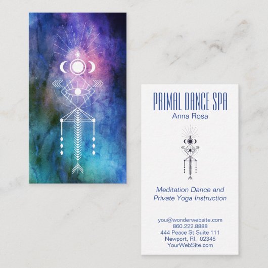 *~*神聖な図形水彩部族シャーマン 名刺 (正面/裏面)