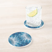 神聖な宇宙の流れ – 青い銀の対称性 コースター (側面)