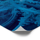 神聖な宇宙の流れ – 青い銀の対称性 ポスター (角)