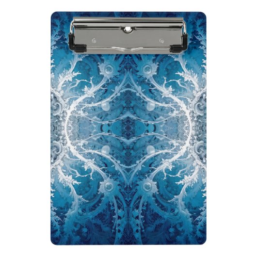 神聖な宇宙の流れ – 青い銀の対称性 ミニクリップボード (正面)