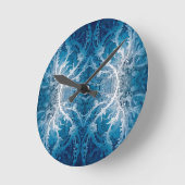 神聖な宇宙の流れ – 青い銀の対称性 ラウンド壁時計 (傾斜)