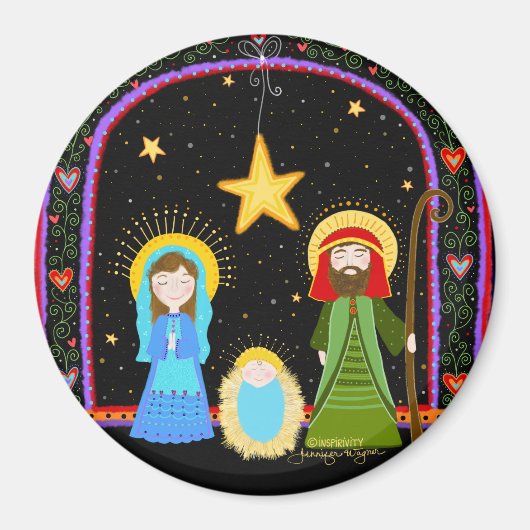 神聖な家族お洒落フェスティバルイエスインスピレーション マグネット (正面)