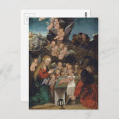 神聖な家族とチェルブス ポストカード (正面/裏面)