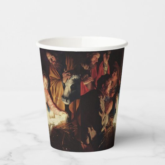 神聖な家族の出生シェン宗教的なクリスマス 紙コップ (左)