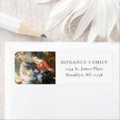 神聖な家族の出生宗教的なクリスマス ラベル (インサイチュ)