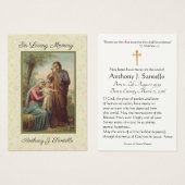 神聖な家族の葬儀悔やみや弔慰祈りの言葉神聖なカード (正面&裏面)