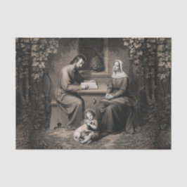 神聖な家族ヴァージンメアリーサンジョセフイエスキリスト 薄葉紙