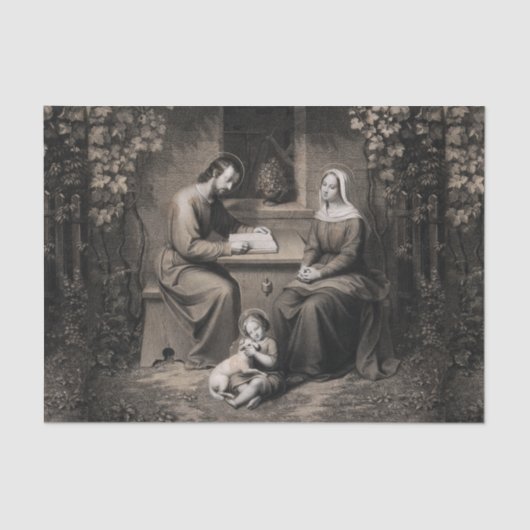 神聖な家族ヴァージンメアリーサンジョセフイエスキリスト 薄葉紙 (正面)