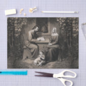 神聖な家族ヴァージンメアリーサンジョセフイエスキリスト 薄葉紙 (クラフト)