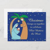 神聖な家族出生クリスマスクリスチャン宗教 シーズンポストカード (正面/裏面)