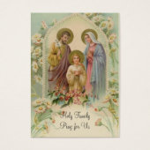 神聖な家族祈りの言葉イエスメリーセントジョセフ神聖カード (正面)