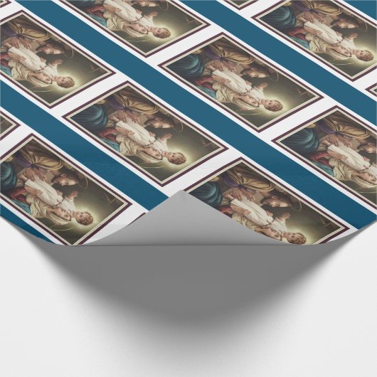 神聖な家族、セントジョーゼフ、メリー、イエス・キリスト ラッピングペーパー (角)