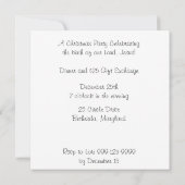 神聖な家族-ハッピーバースデーイエス・キリスト 招待状 (裏面)