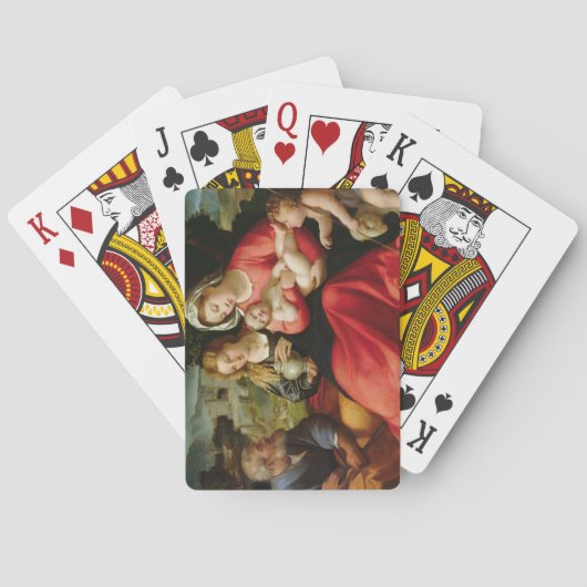 神聖な家族、c.1508-12 (キャンバスの油) トランプ (裏面)