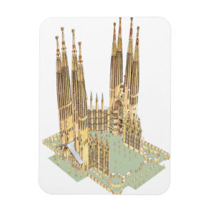 神聖な家族Antonio Gaudi。 バルセロナスペイン マグネット