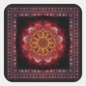 神聖な密教のフラクタルを描いたオーナメント スクエアシール (正面)